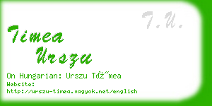 timea urszu business card